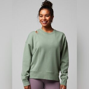 Fabletics Cut out Shoulder Green Fleece